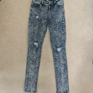 Refuge Women’s Dark Blue Acid Washed Jeans